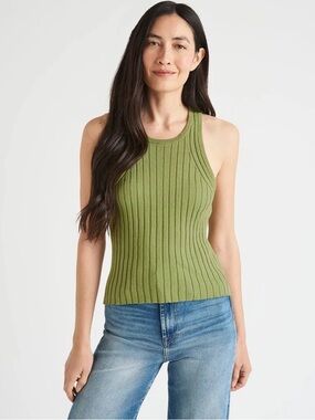Splendid Olive Ribbed sweater Knit Tank Top - size medium nwot